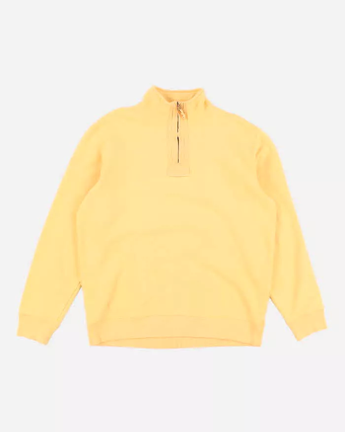 00s Eddie Bauer Yellow Quarter Zip Sweatshirt - M