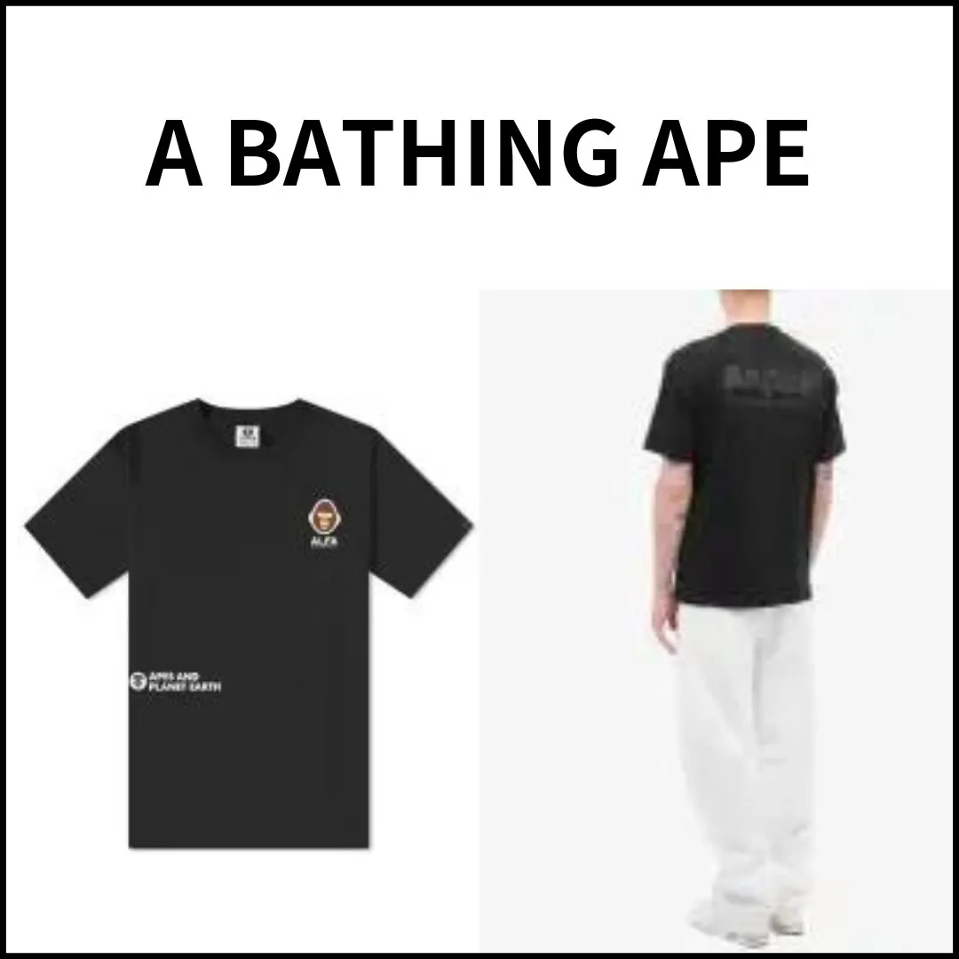 A BATHING APE  |Crew Neck Unisex Street Style Cotton Short Sleeves Oversized