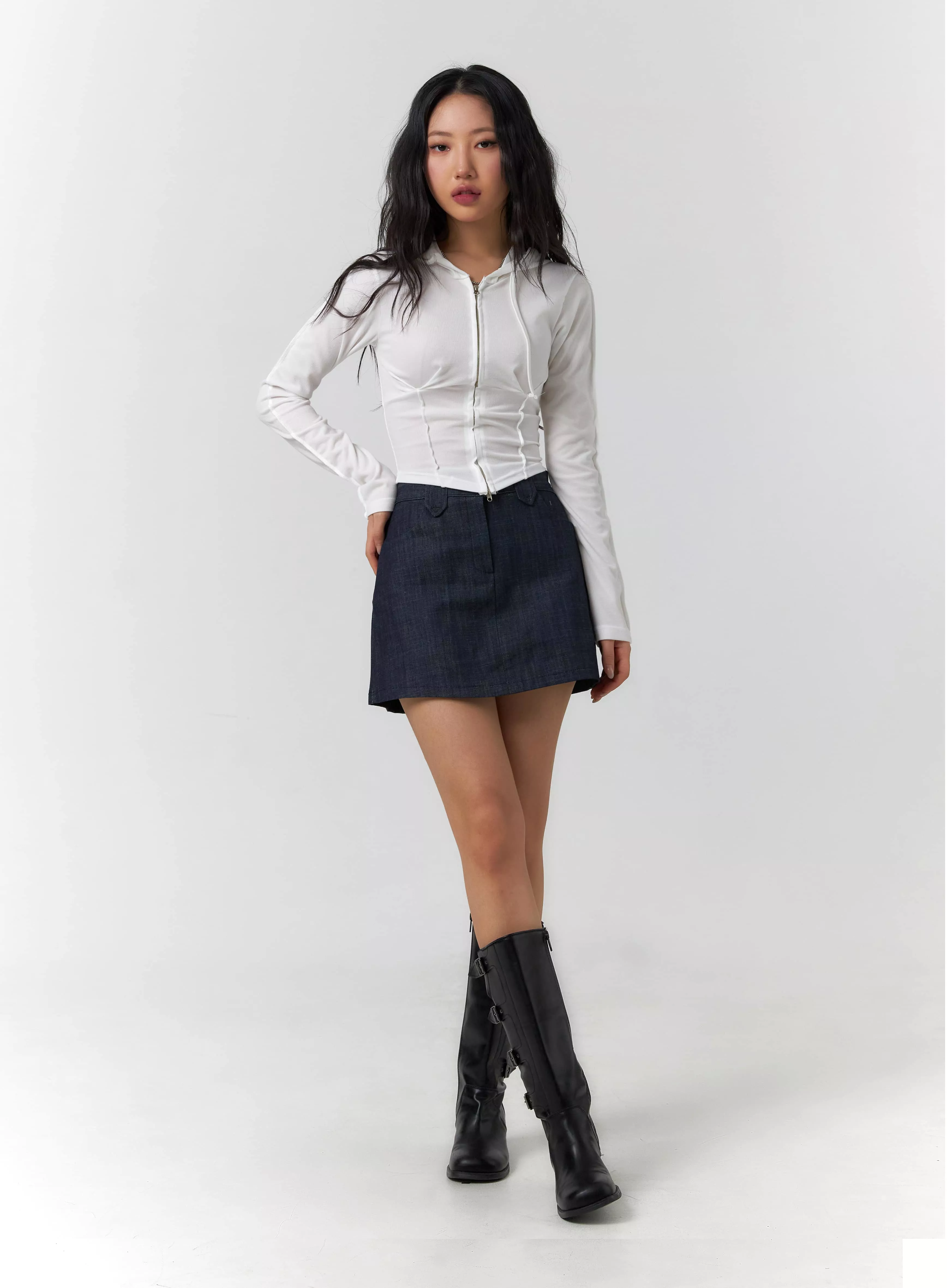 A-Line Denim Mini Skirt CF405