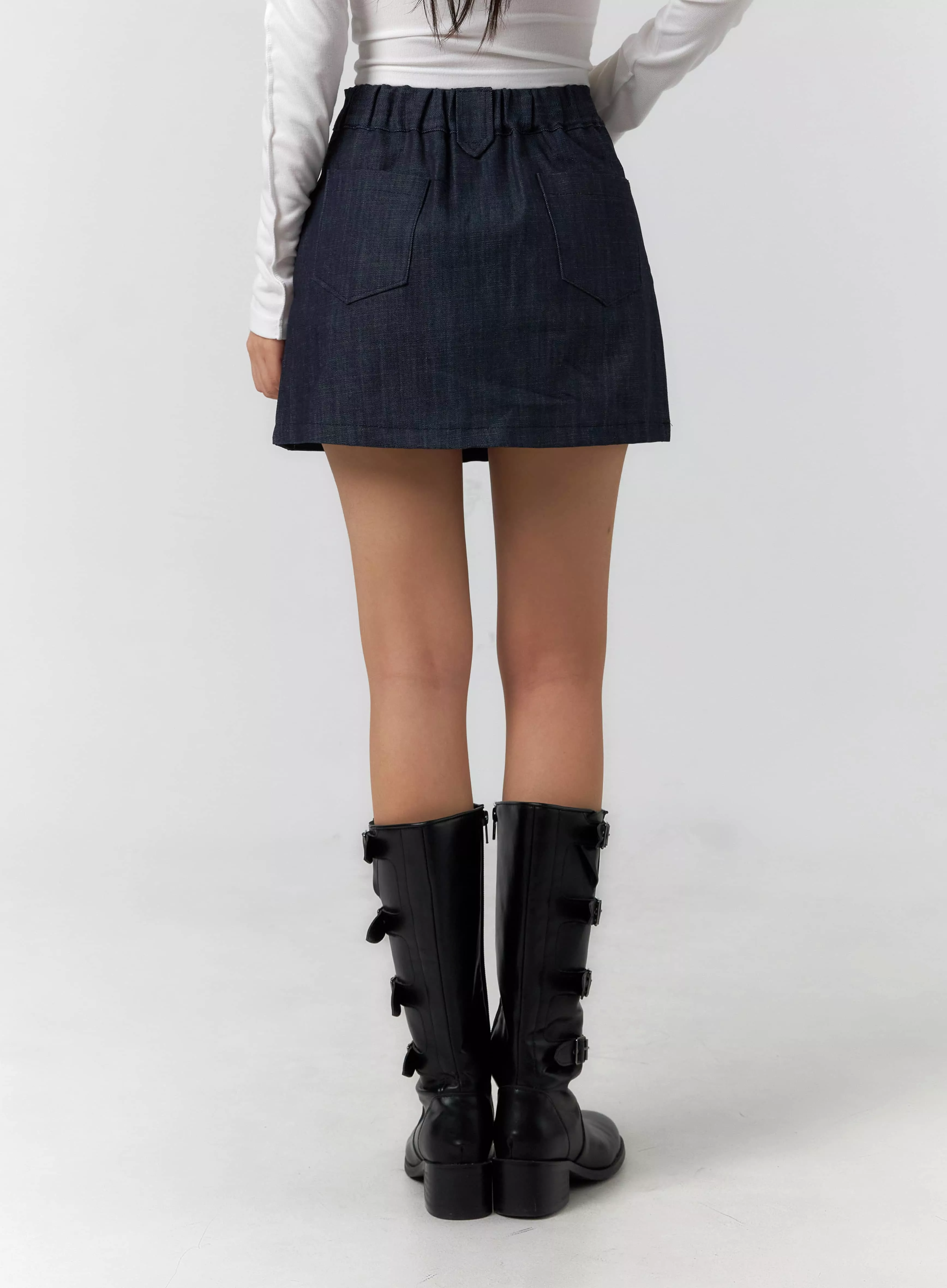 A-Line Denim Mini Skirt CF405