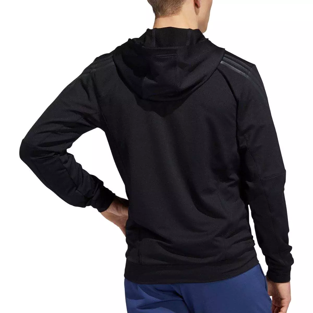 adidas AeroReady 3 Stripes Cold Weather Mens Training Hoody - Black