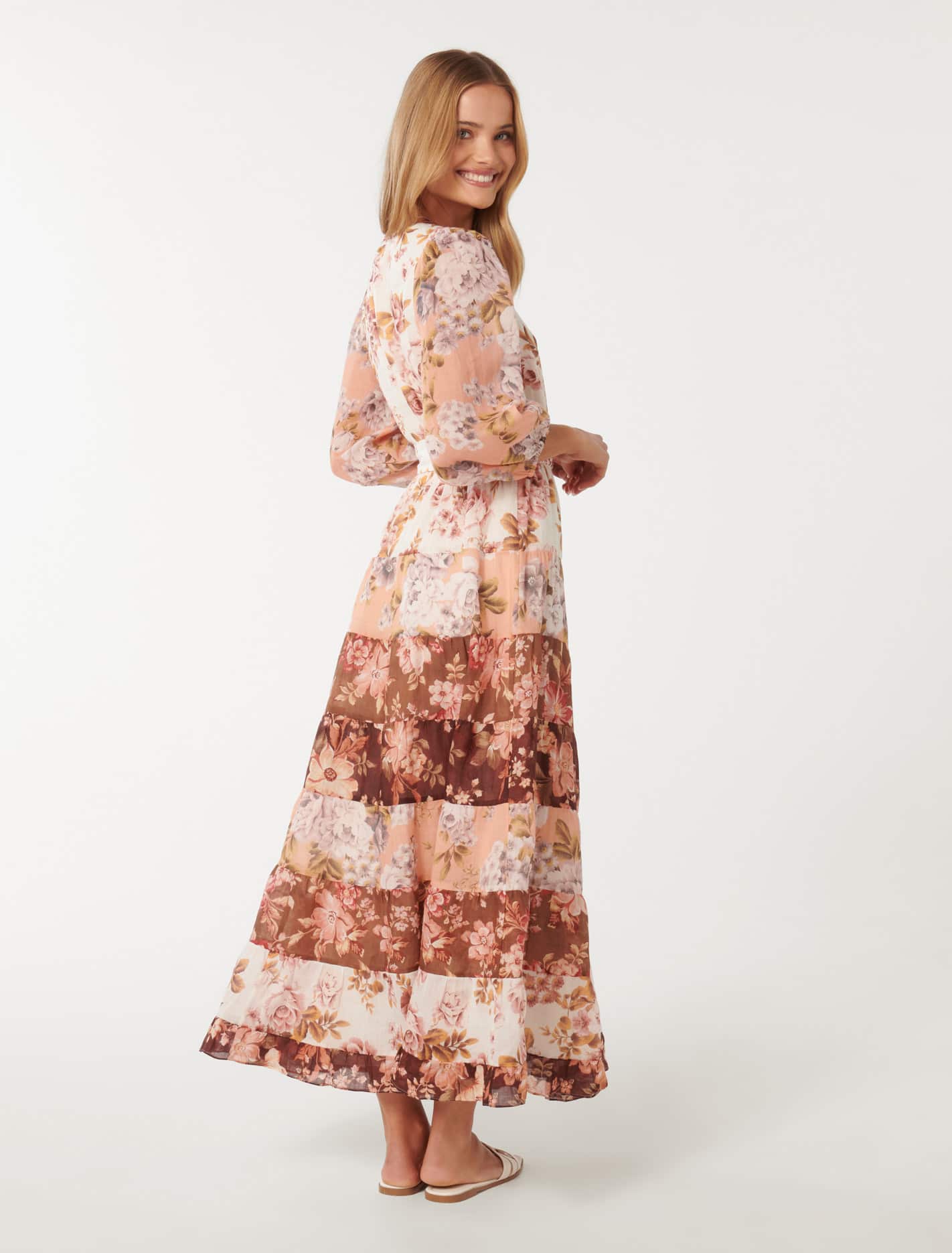 Arlena Patchwork Midi Dress