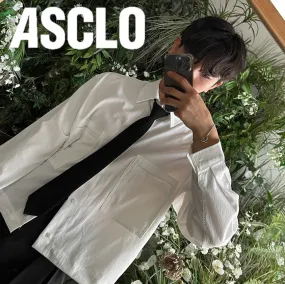 ASCLO  |Unisex Street Style Long Sleeves Plain Oversized Shirts