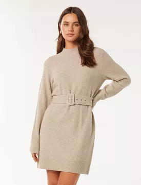 Astrid Belted Knit Mini Dress