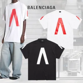 BALENCIAGA  |Crew Neck Unisex Street Style Collaboration Plain Cotton