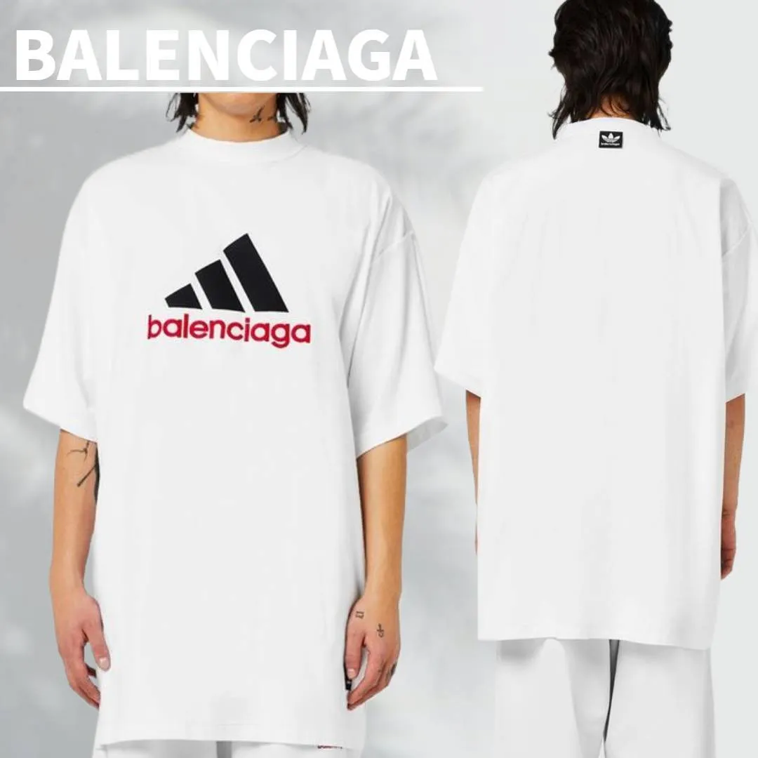 BALENCIAGA  |Street Style Collaboration Logo Military Luxury T-Shirts