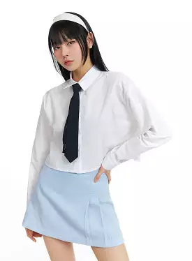 Basic Crop Collar Shirt IF402