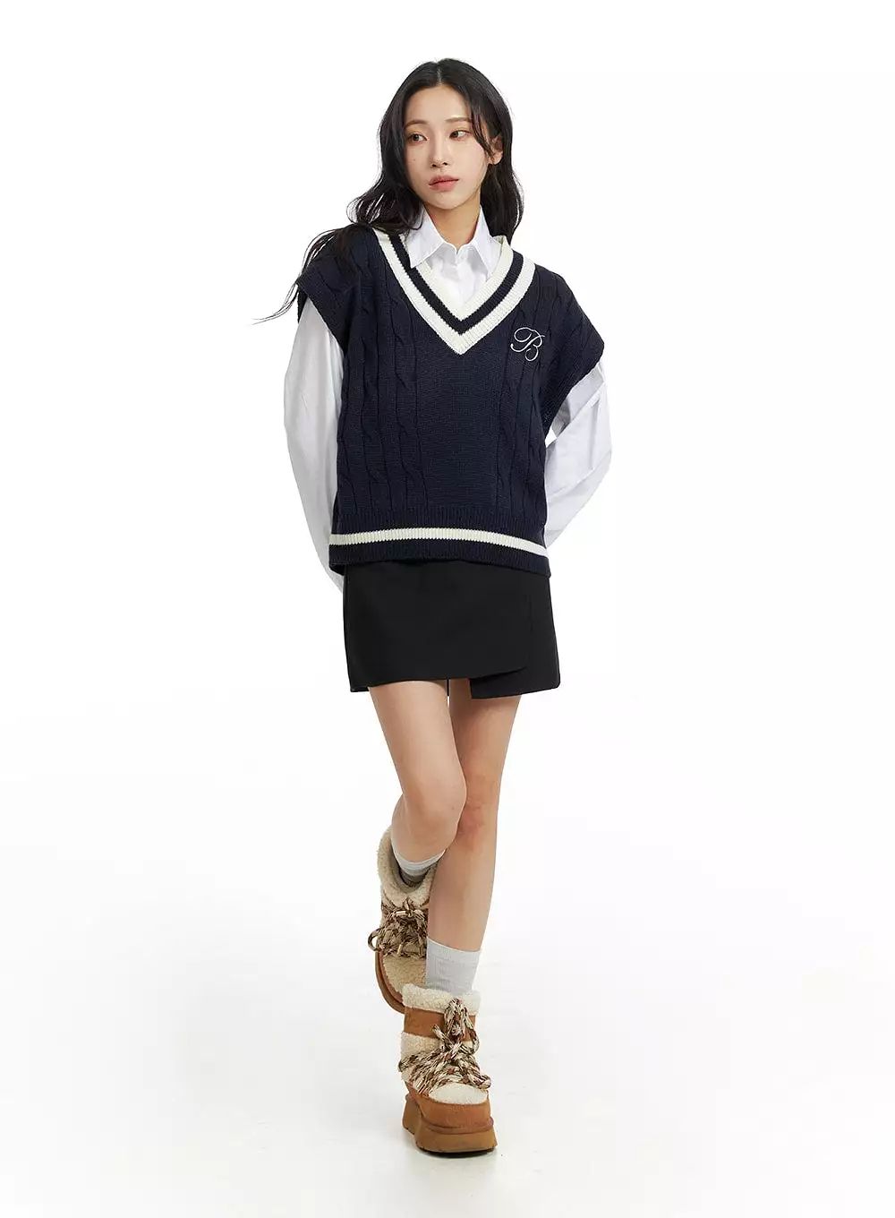 Basic Wraparound Mini Skirt CF415