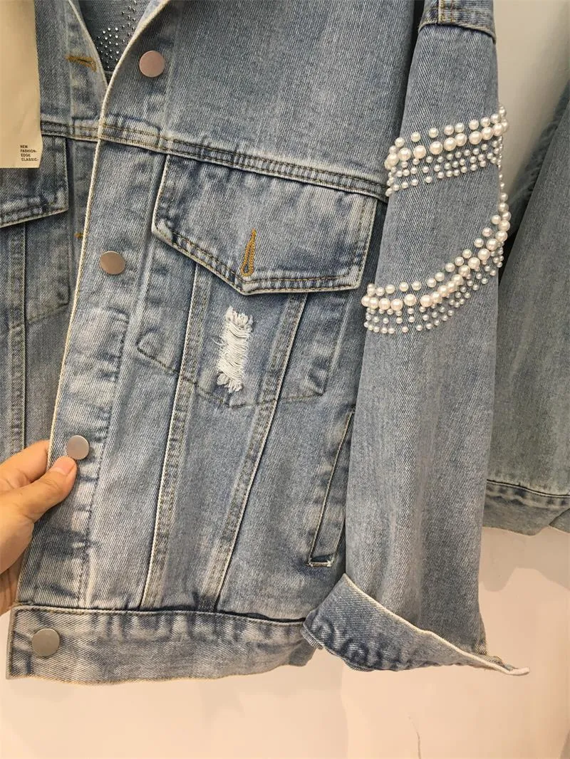 Beaded denim jacket