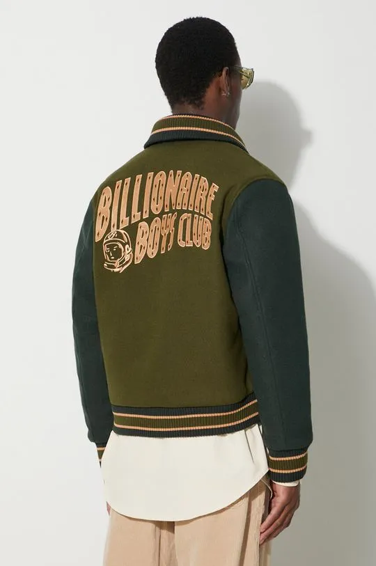 Billionaire Boys Club bomber jacket Astro Varsity men's green color B23402