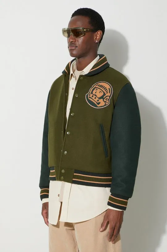 Billionaire Boys Club bomber jacket Astro Varsity men's green color B23402