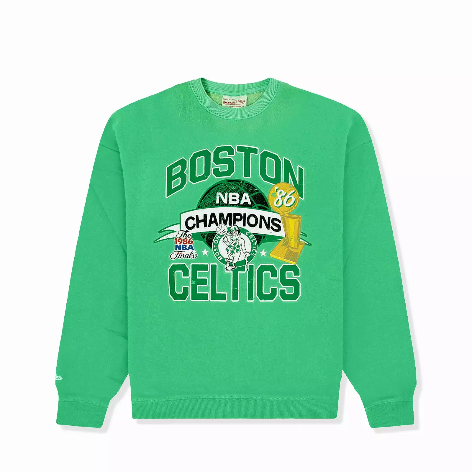 Boston Celtics Team History Crew Sweatshirt - Faded Green