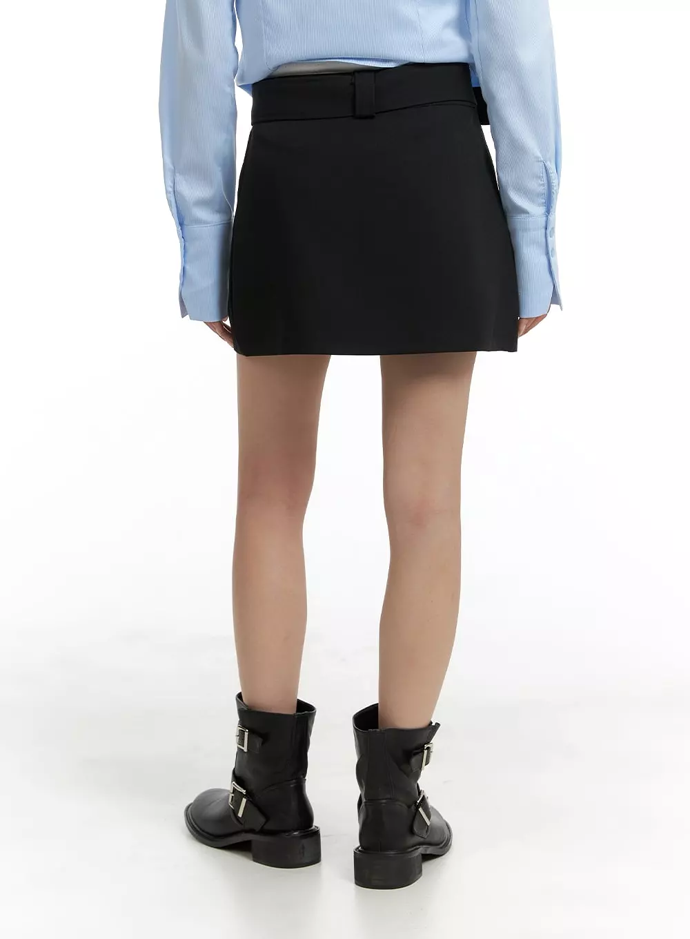 Buckle Chic Cotton Mini Skirt CM427