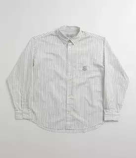 Carhartt Linus Stripe Poplin Shirt - Park / White