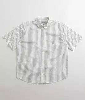 Carhartt Linus Stripe Poplin Short Sleeve Shirt - Park / White