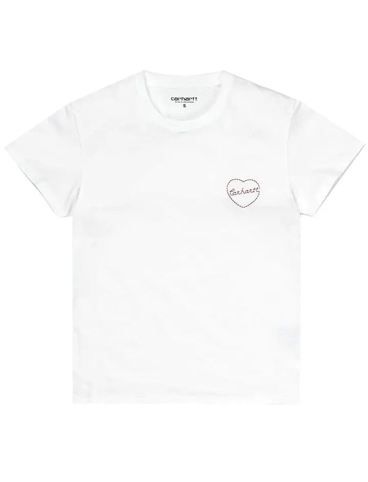 Carhartt WIP S/S Tilda Heart T Shirt White / Etna Red