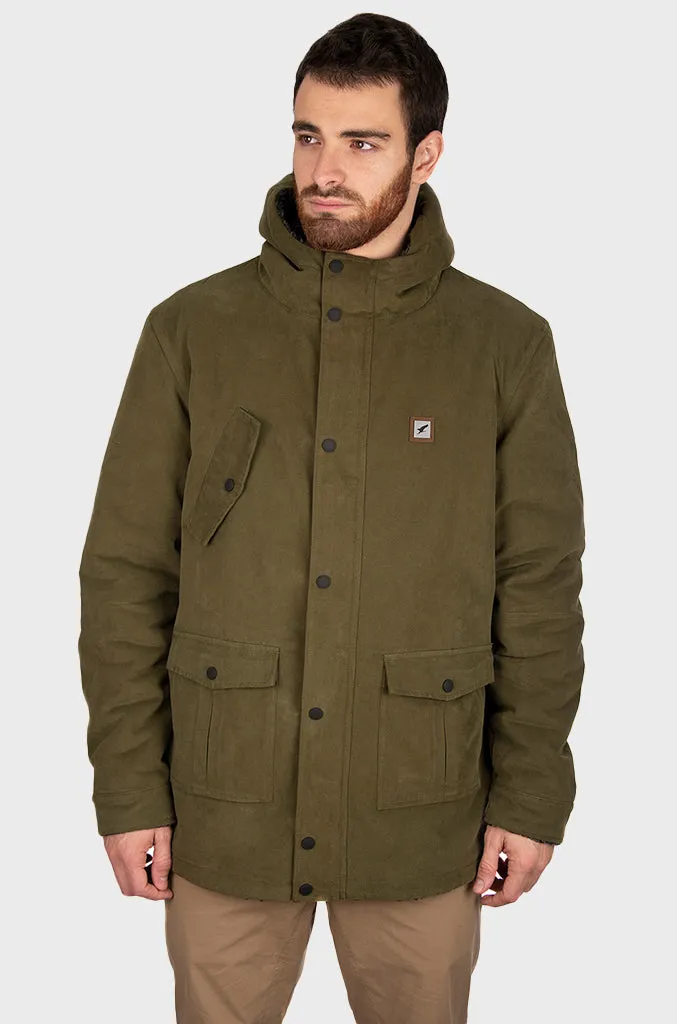 Chaqueta Canvas Reversible Woodstone Moss Green (Hombre)