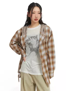 Checkered Hooded Shirt CM426