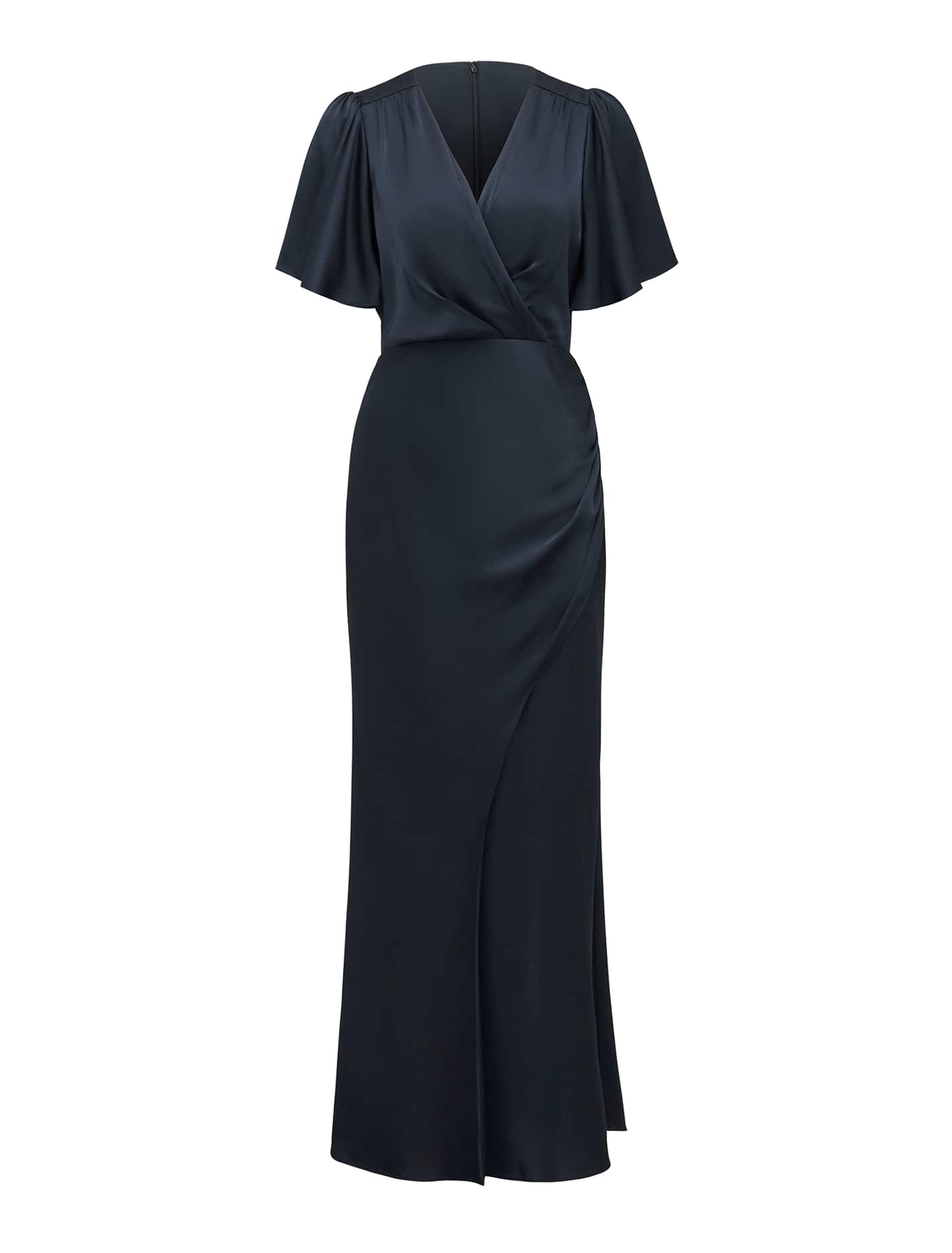 Chelsea Flutter Sleeve Satin Maxi Dress