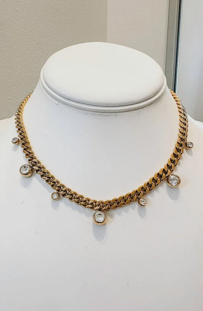 CHUNKY CHAIN WITH RHINESTONES