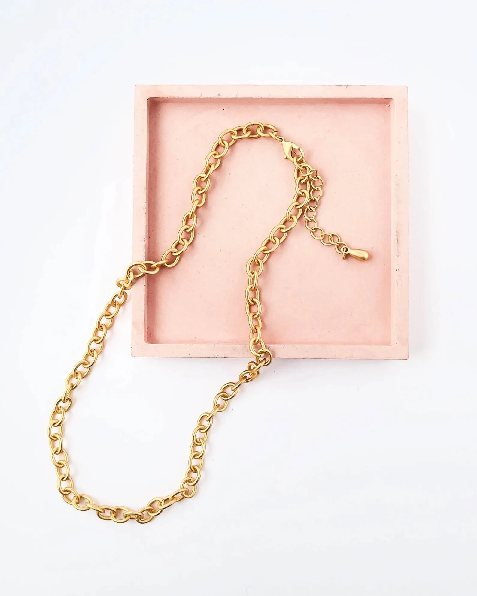 Chunky Matte Gold Cable Chain Necklace