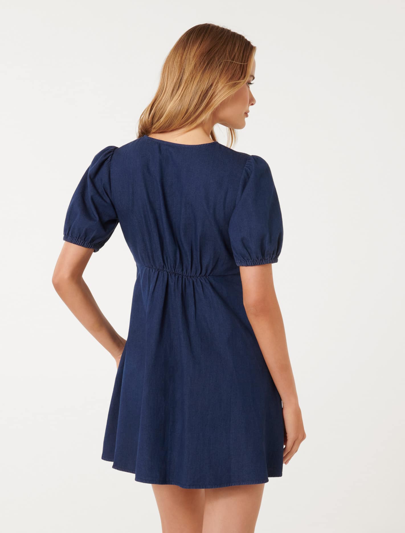 Darcie Denim Ruched Bodice Dress