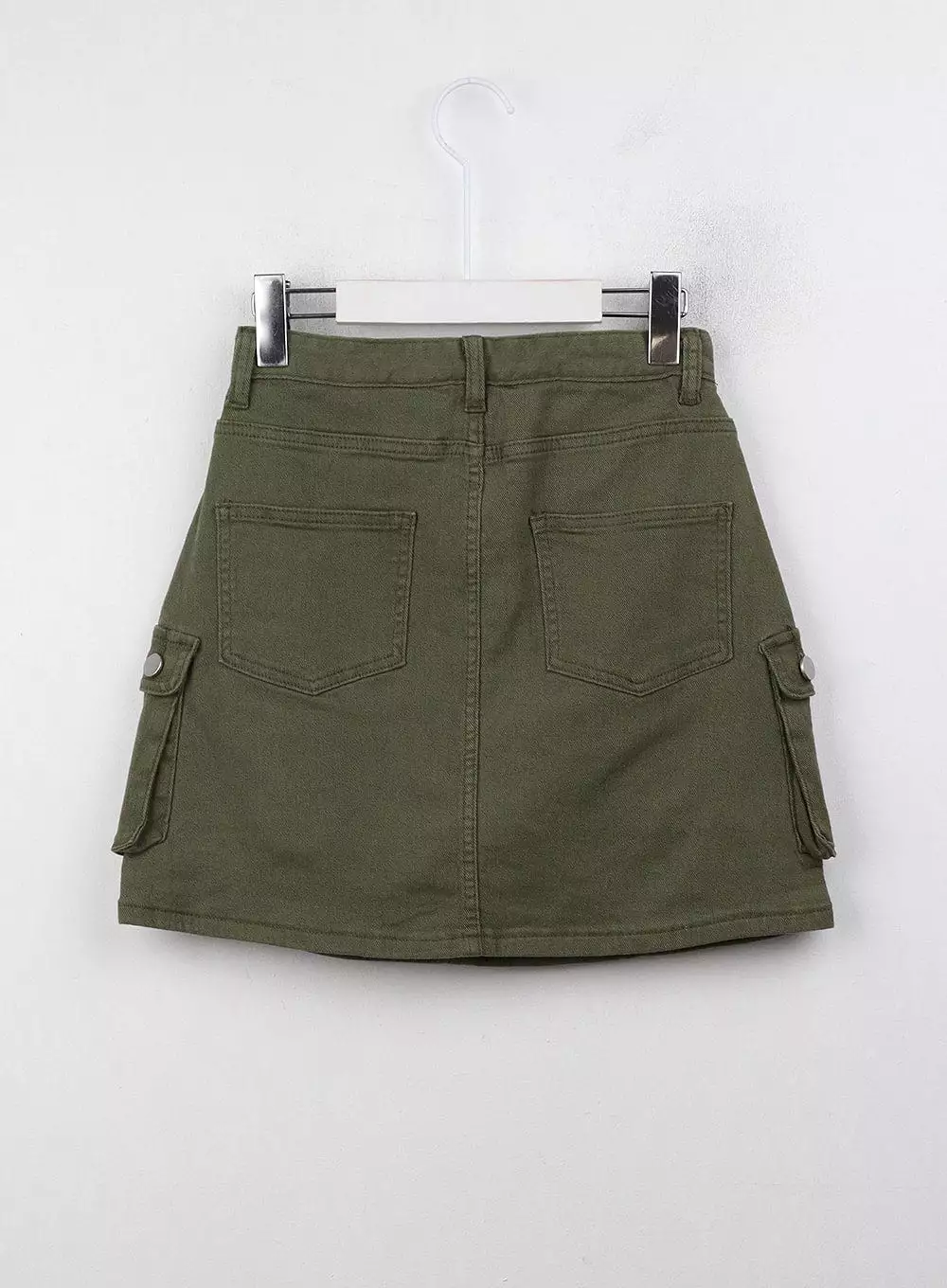 Denim High Waist Cargo Mini Skirt OJ415