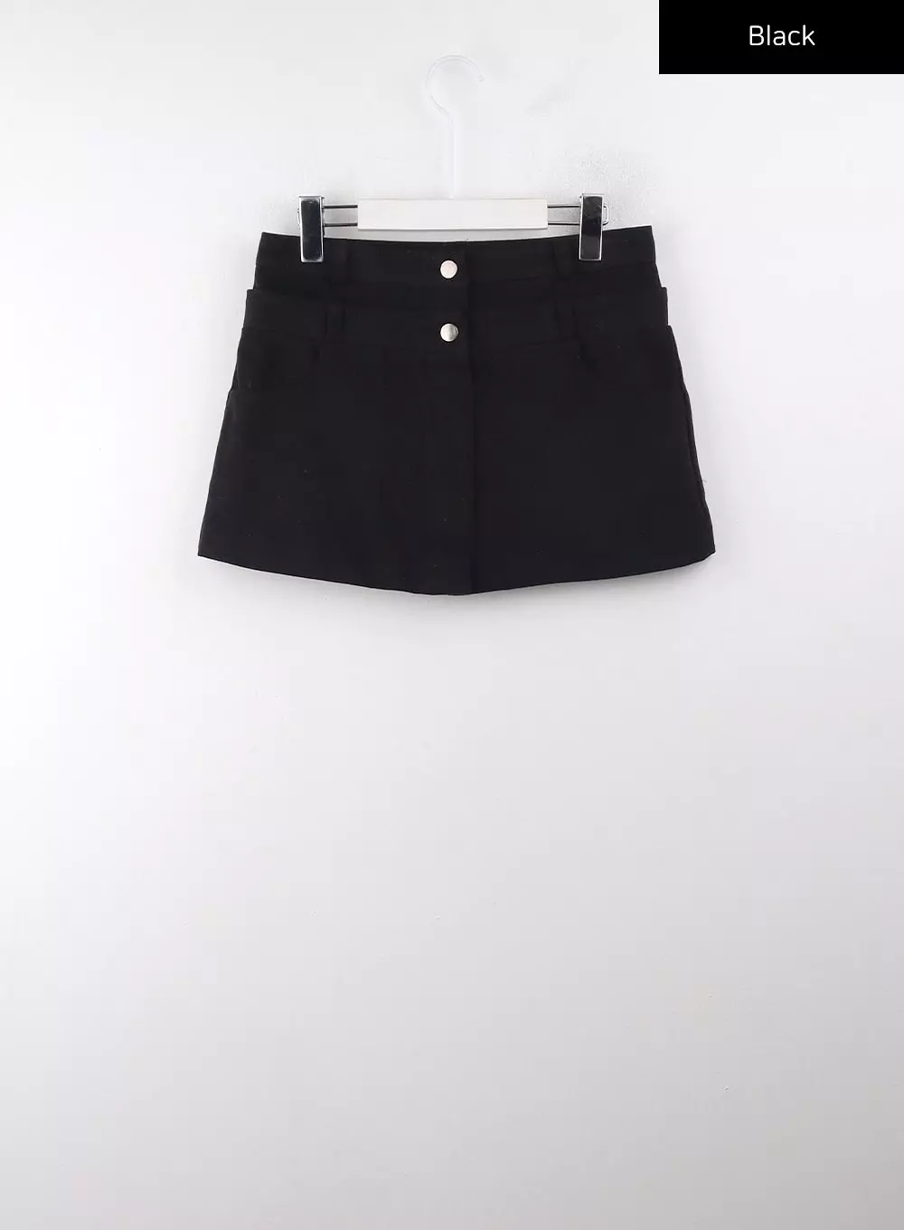 Double Button Solid Mini Skirt CJ405