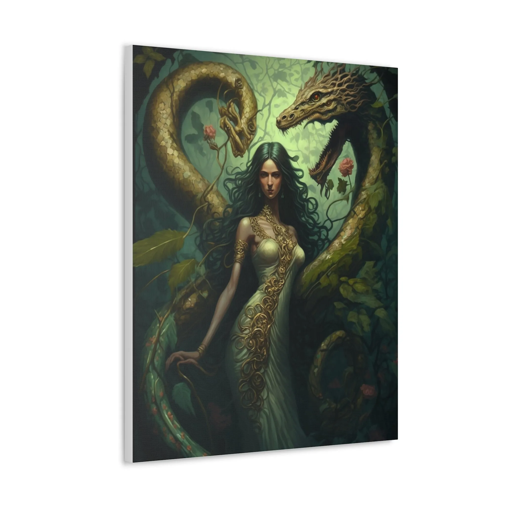 Dragon Queen Earth Magic Wall Art Canvas Spiritual Decor