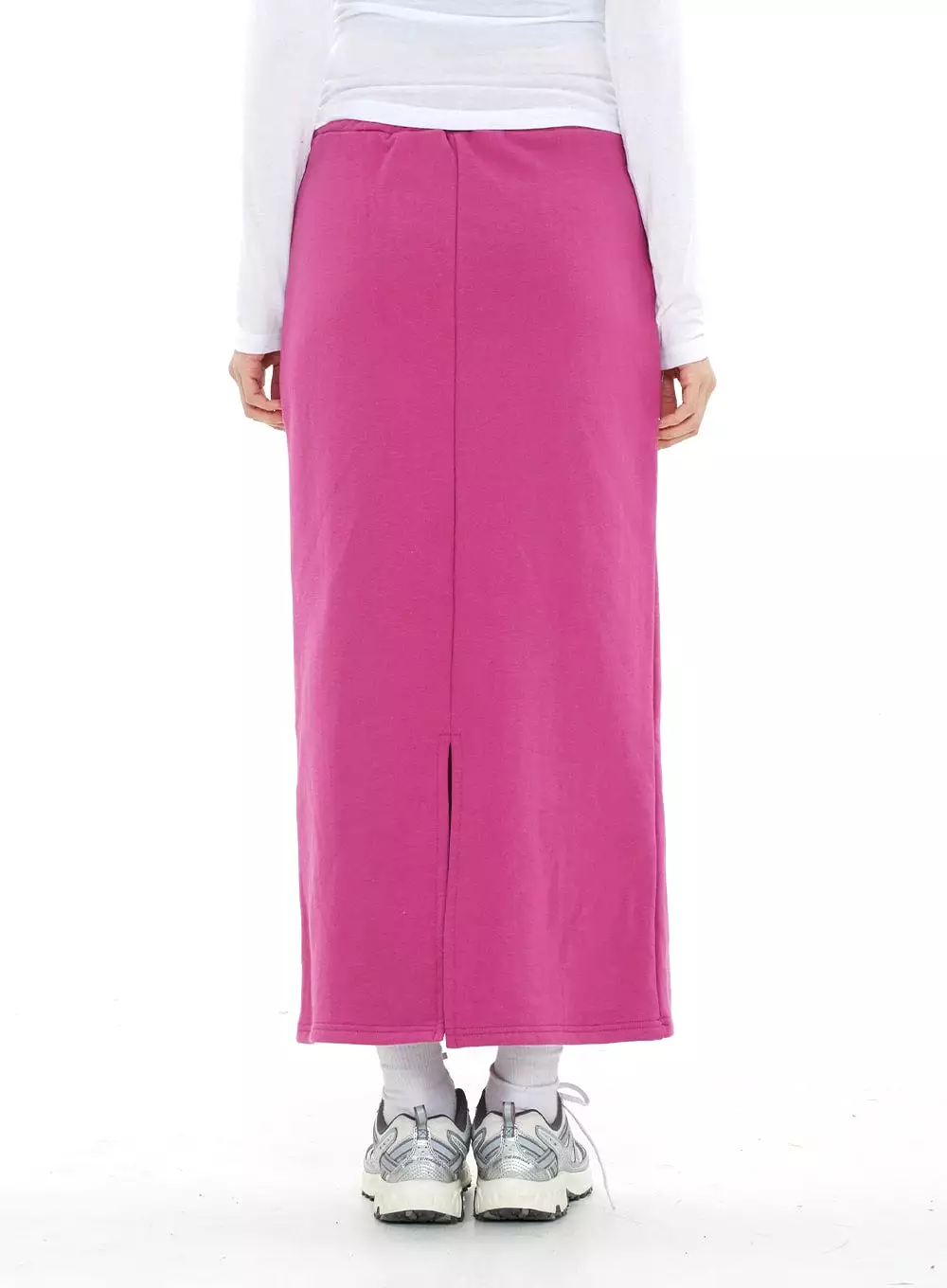 Drawstring Waist Maxi Sweat Skirt CA05