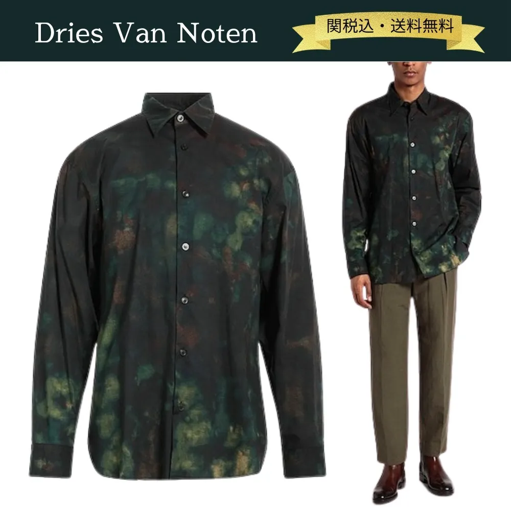 Dries Van Noten  |Camouflage Unisex Street Style Long Sleeves Cotton