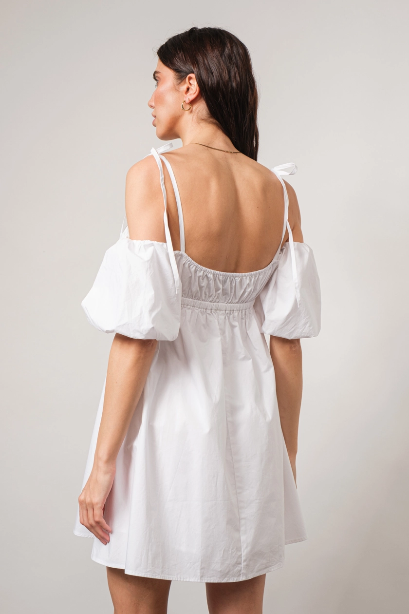 Empire Waist Cold Shoulder Mini Dress