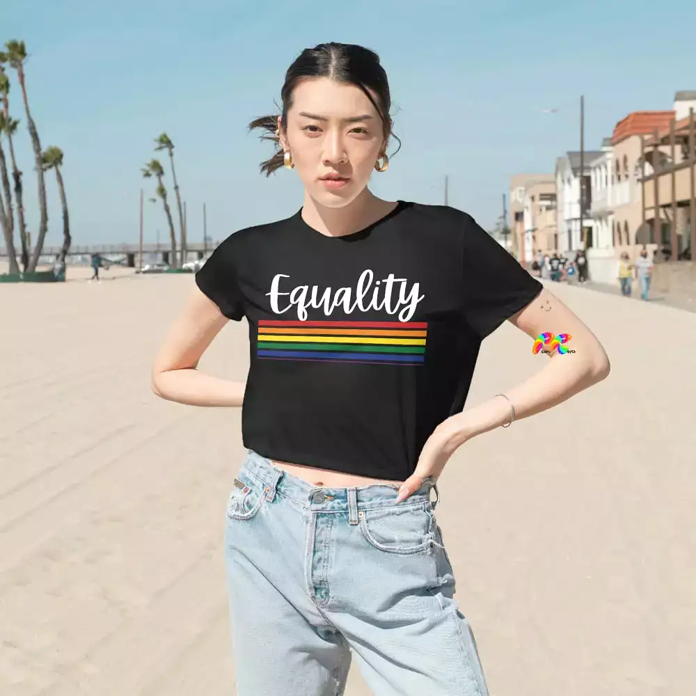 Equality Women's Flowy Cropped T-Shirt