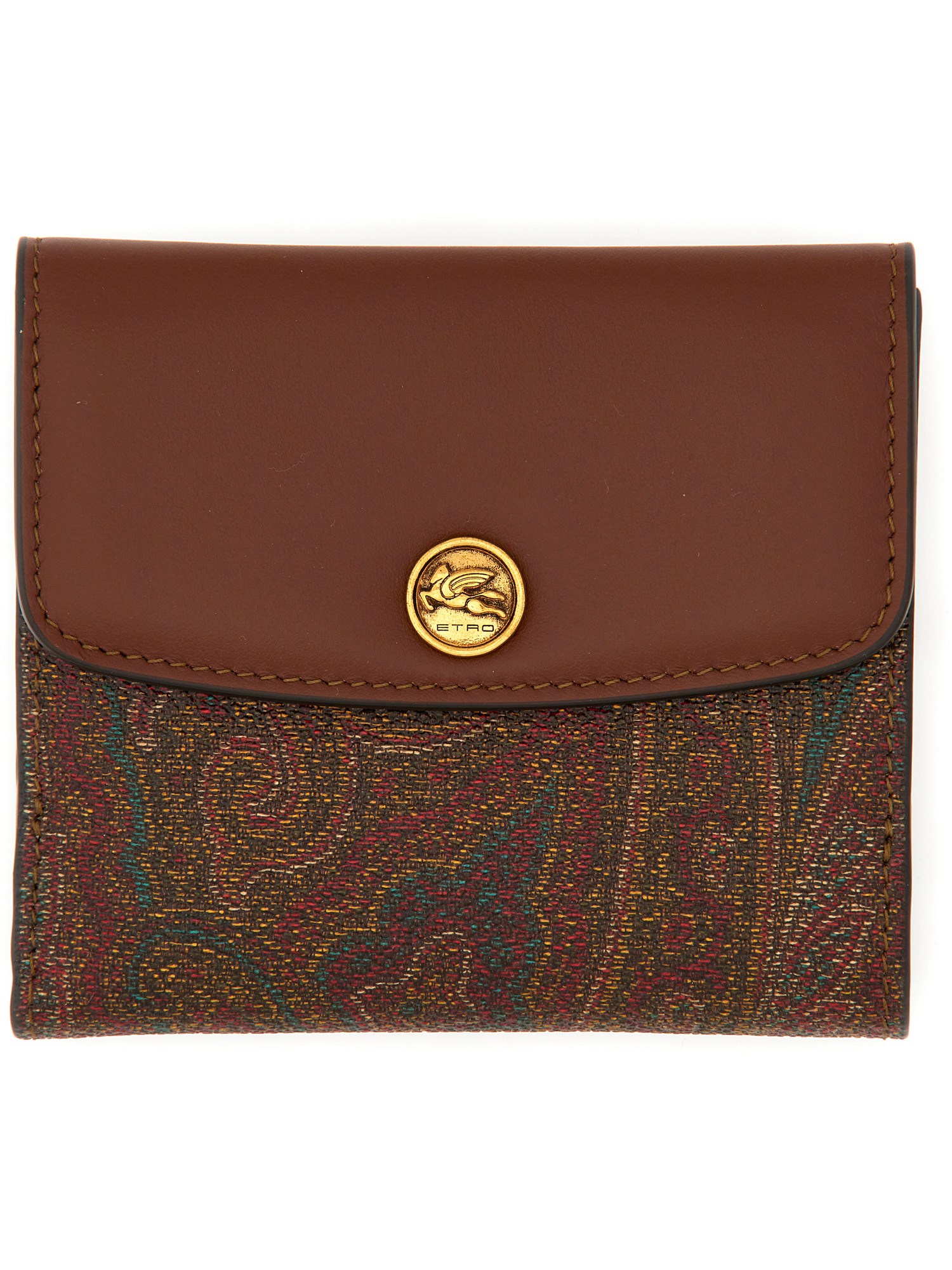 ETRO    PAISLEY PRINT COATED CANVAS WALLET