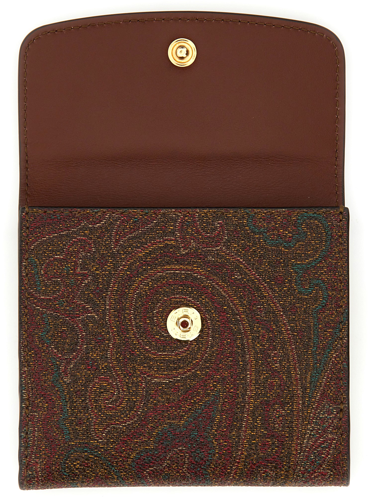 ETRO    PAISLEY PRINT COATED CANVAS WALLET