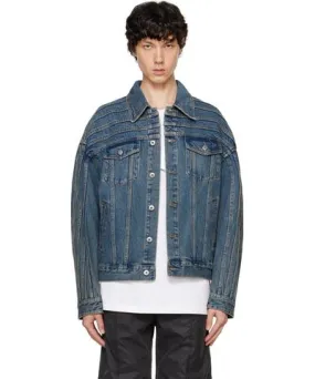 Feng Chen Wang Blue Multi Seam Denim Jacket