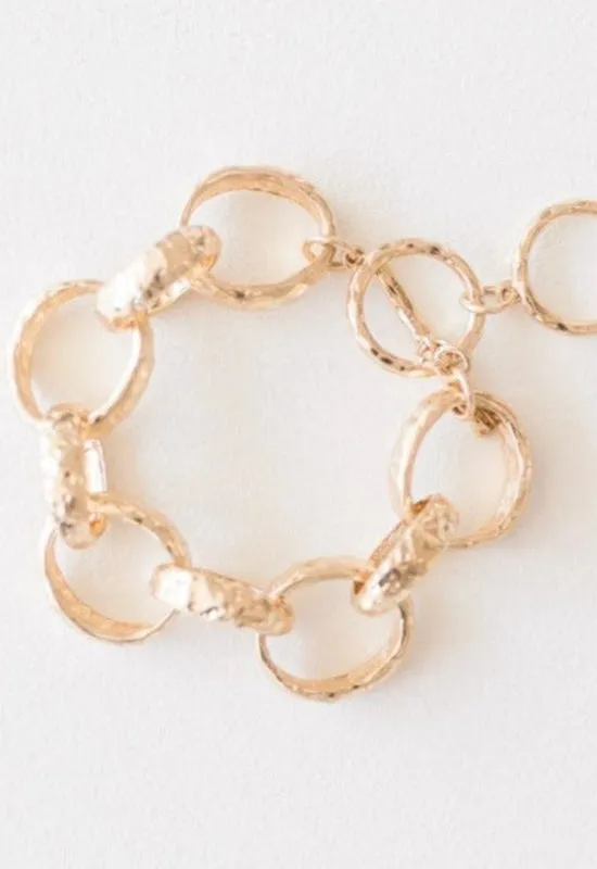 Georgann Hammered Chunky Bracelet - Gold