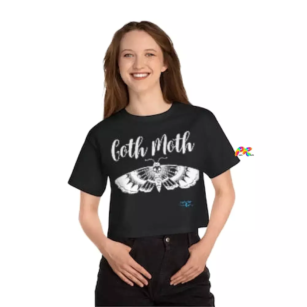 Goth Moth Champion Women's Cropped T-Shirt