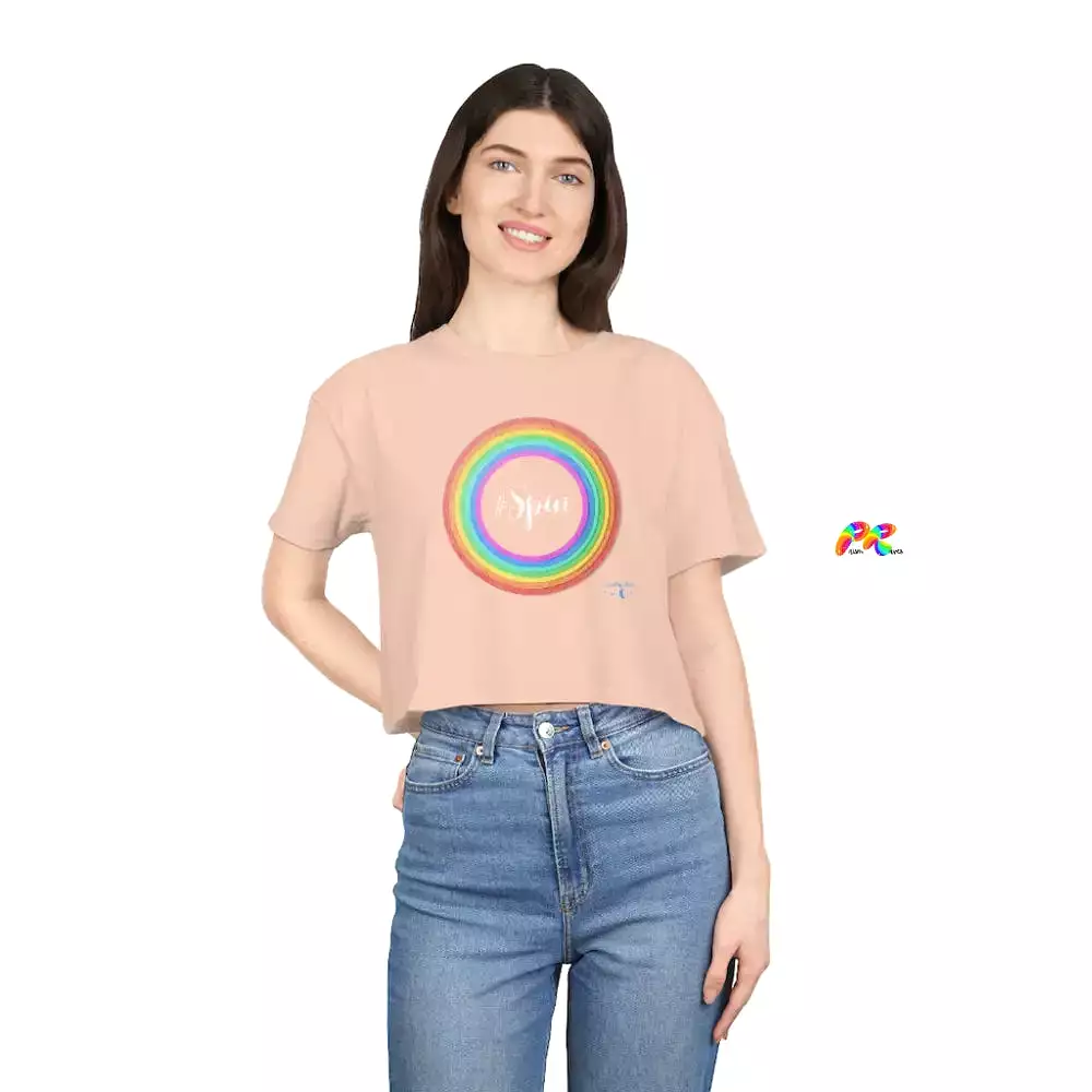 Hashtag Spin Short Sleeve Cropped T-Shirt