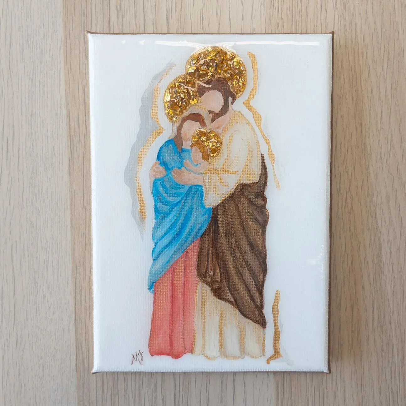 Holy Family Original Painting {5x7}