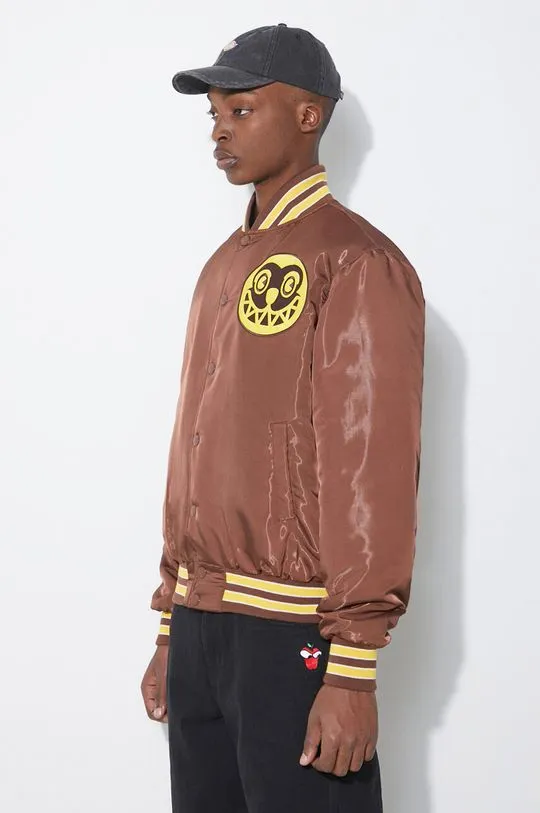 ICECREAM bomber jacket Satin Bomber Jacket men’s brown color IC24107