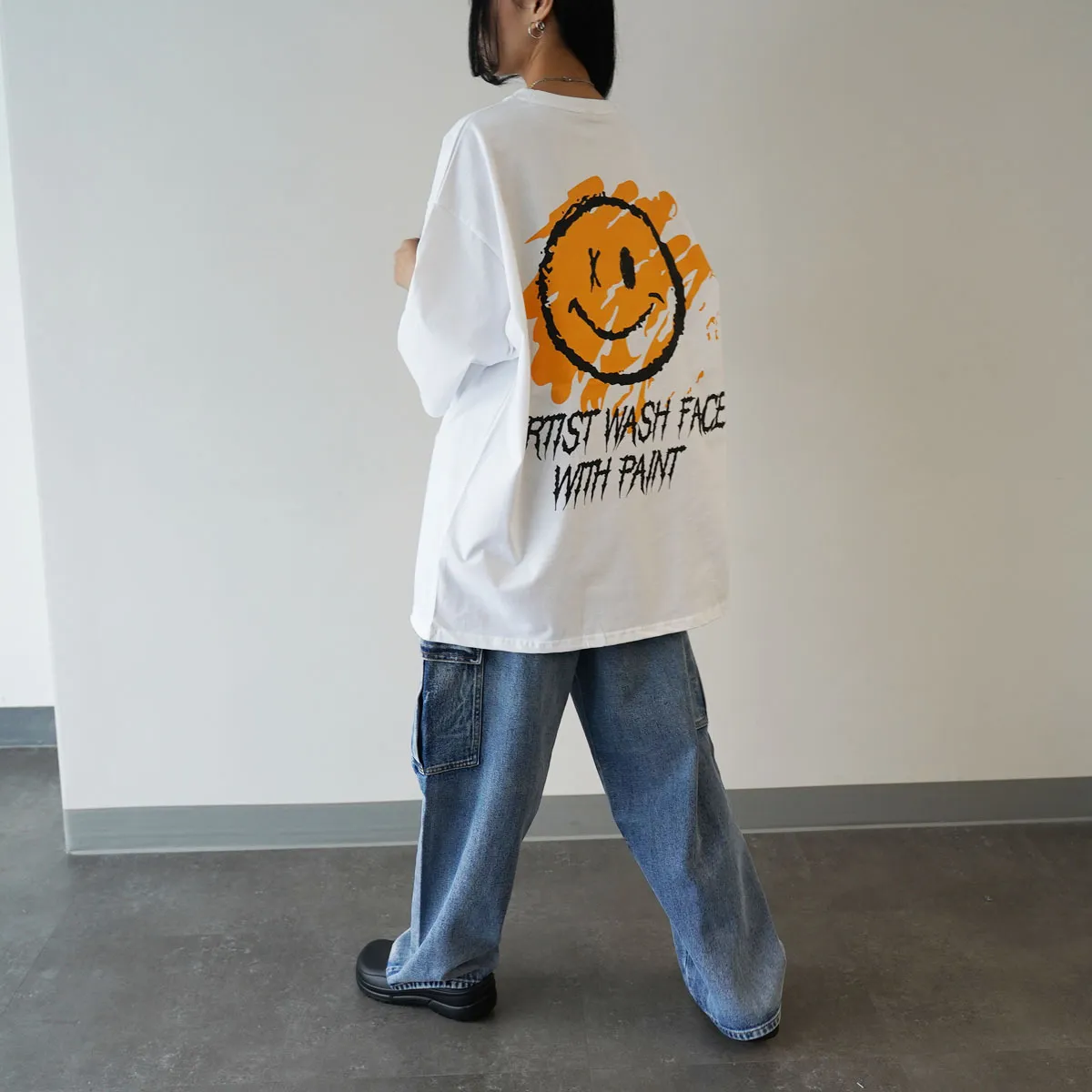 IONSEOUL  |Street Style Cotton Short Sleeves Oversized Logo T-Shirts