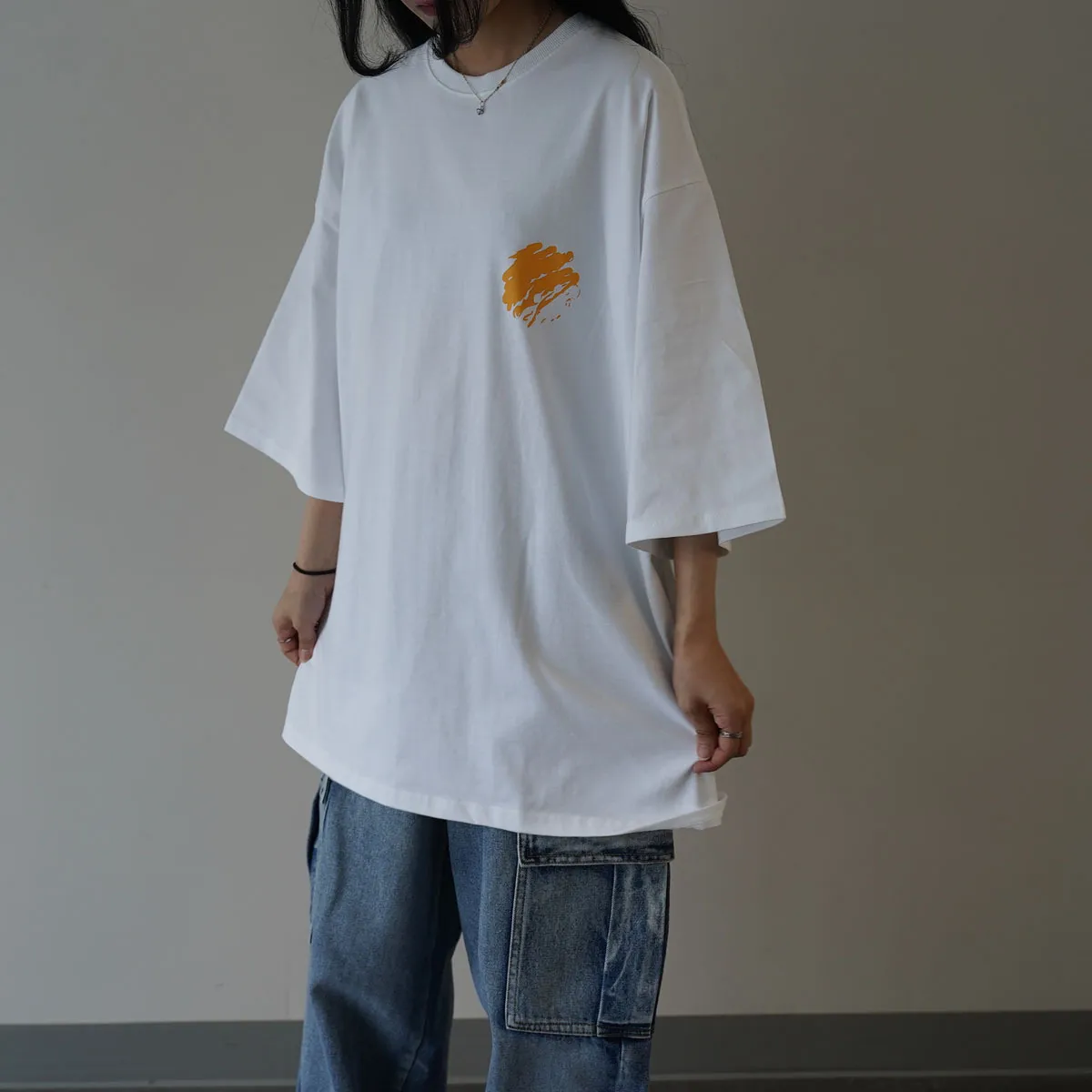 IONSEOUL  |Street Style Cotton Short Sleeves Oversized Logo T-Shirts