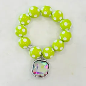 KIG Lime Green Dots Chunky Bracelet