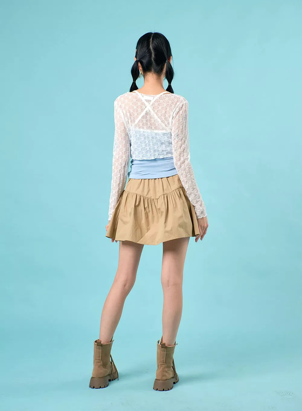 Lace-Up Mini Skirt IJ430