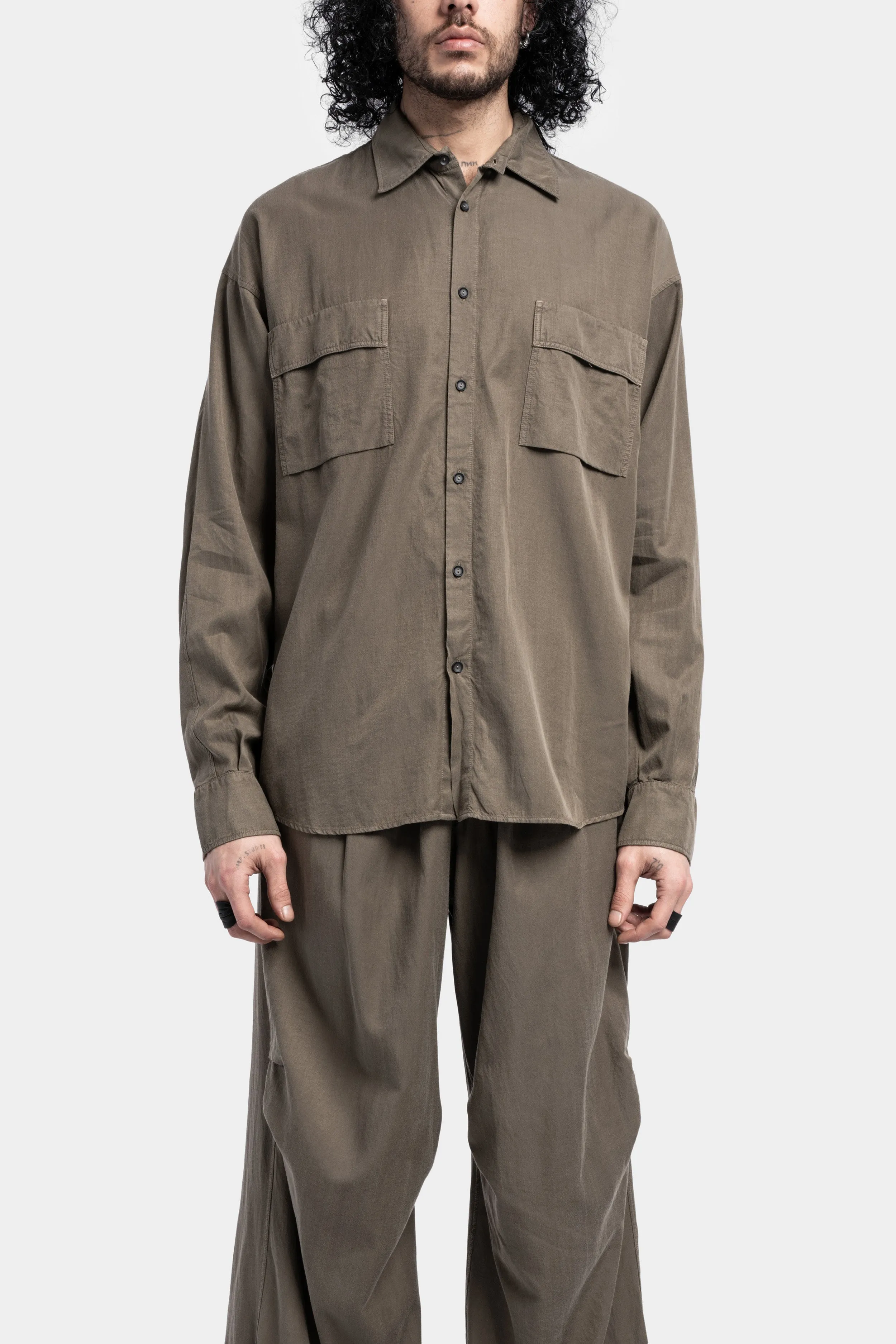 Lightweight oversized shirt, Military green