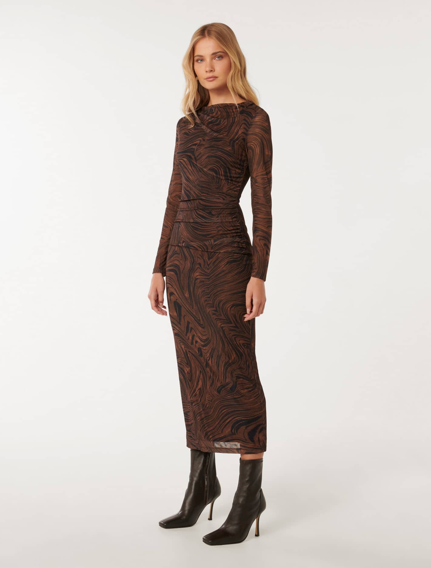 Loretta Ruched Side Midi Dress