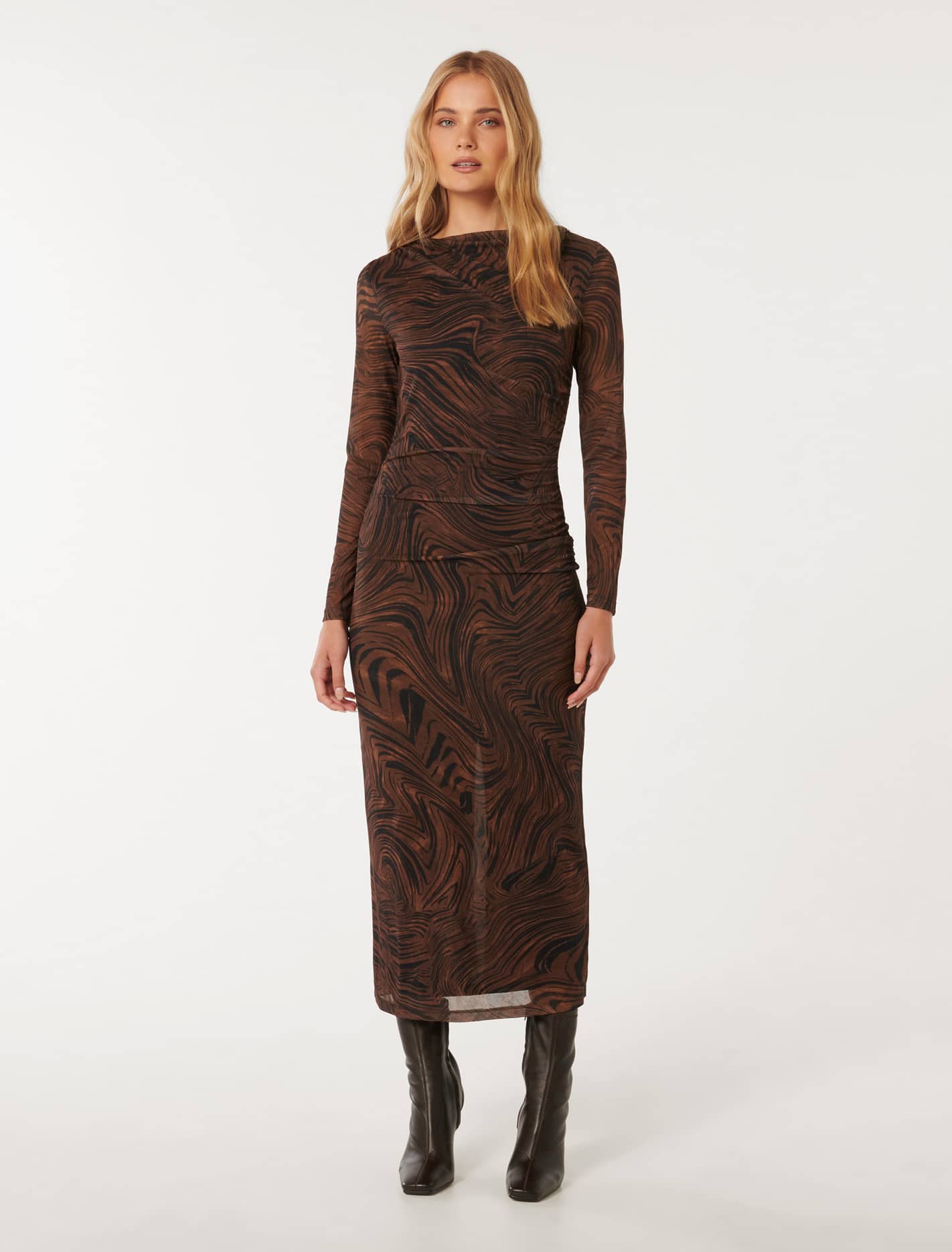 Loretta Ruched Side Midi Dress