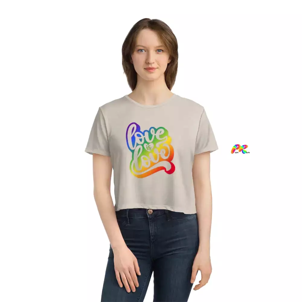 Love Is Love Women's Flowy Cropped T-Shirt