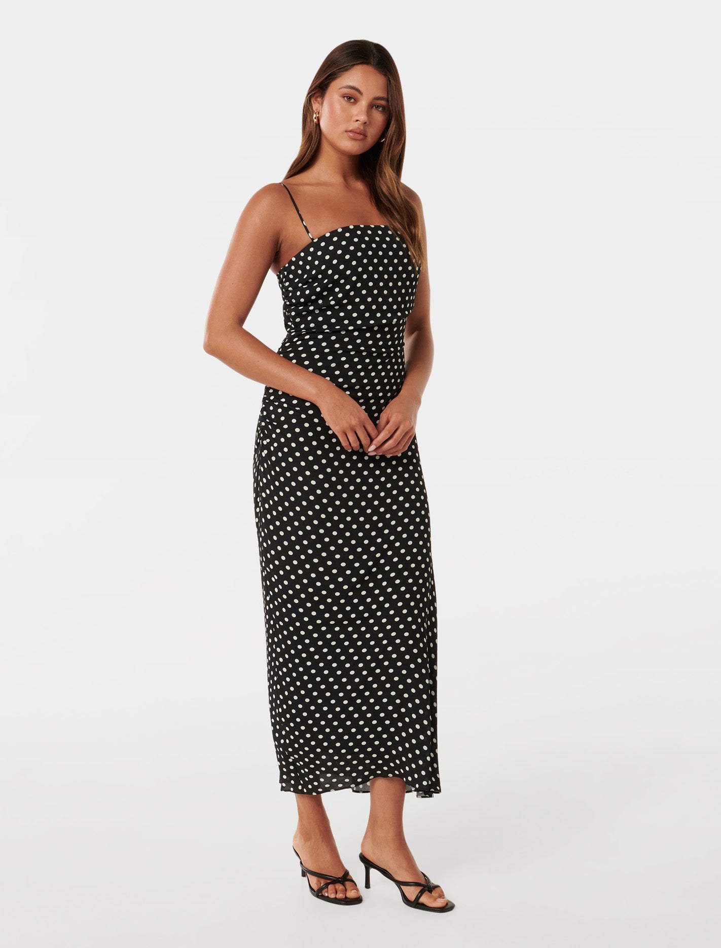 Maisy Ruched Side Midi Dress